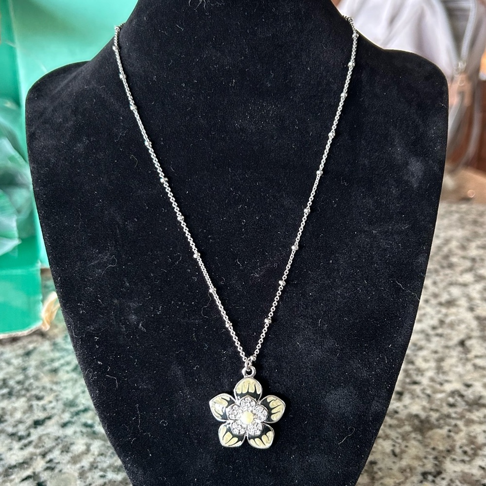 Lia Sophia Silver and Gold Floral Necklace